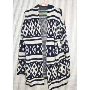 Dip Long sleeve Cardigan For Womens Size XL Color Blue White Acrylic coat